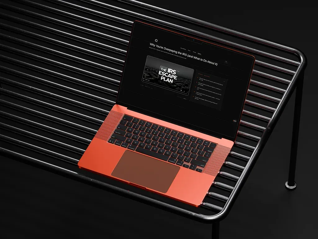 IRS Escape Plan article library on a laptop