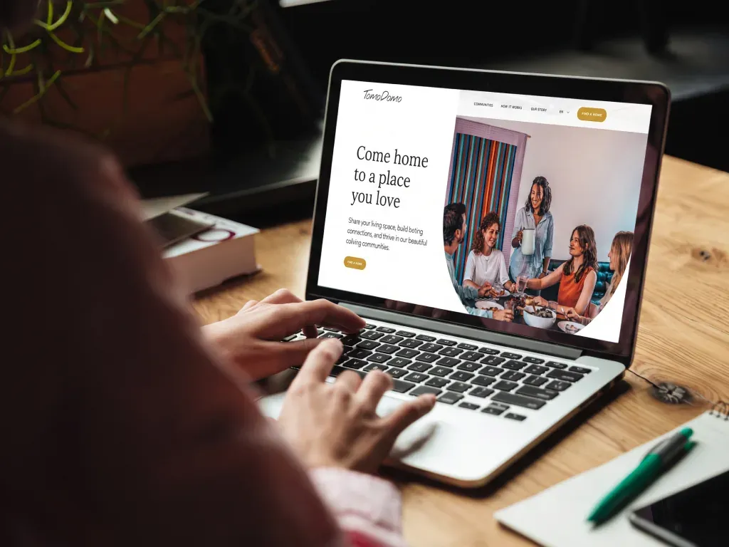 TomoDomo resident-facing website homepage